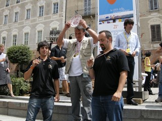 Paolo Bonanno con i fratelli Charbonnier, Diego (sin) e Igor (des) - Foto R.Spagnoli